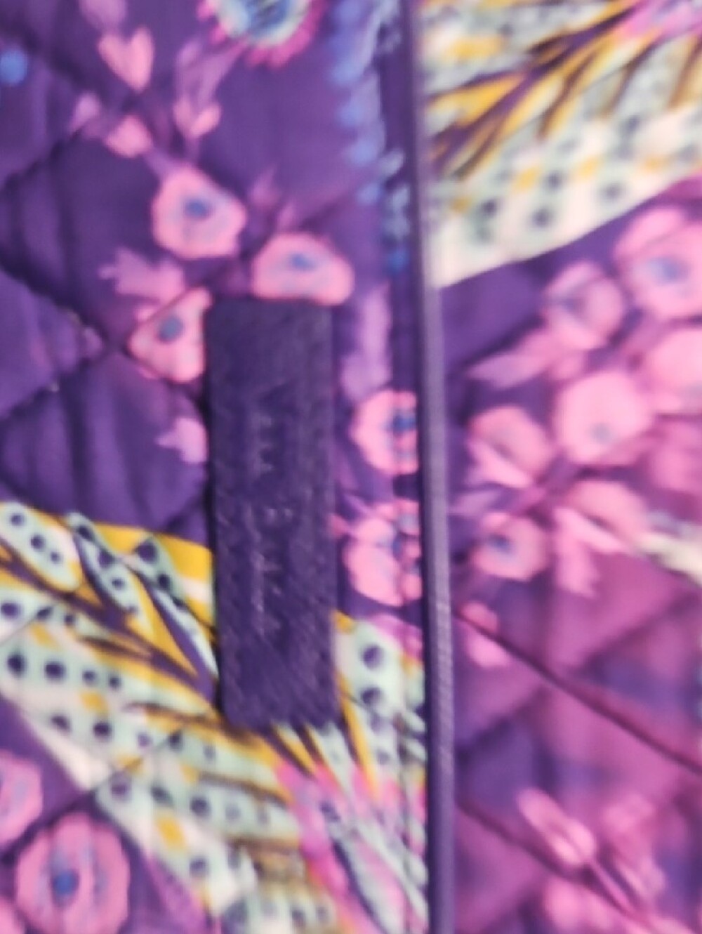 Vera Bradley Iconic Tote Purple Quilted Tote Bag with Floral Paisley Print - Picture 5 of 5
